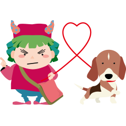 Adobe Stock/ストック素材イラスト/少年と犬の買物vs散歩